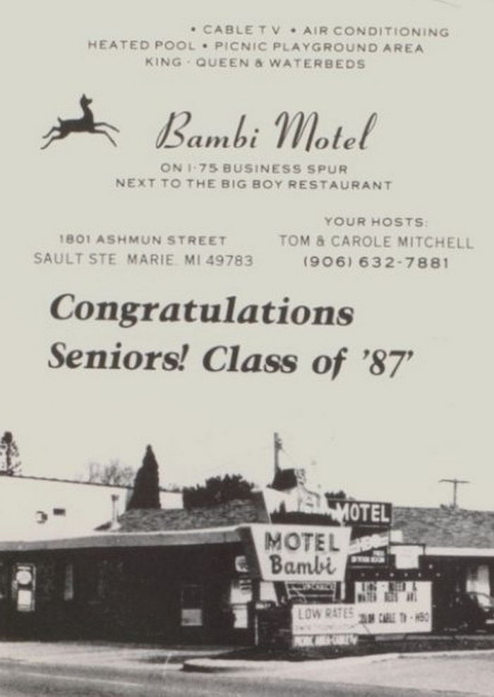 Motel Bambi (Bambi Motel) - 1988 Yearbook Ad (newer photo)